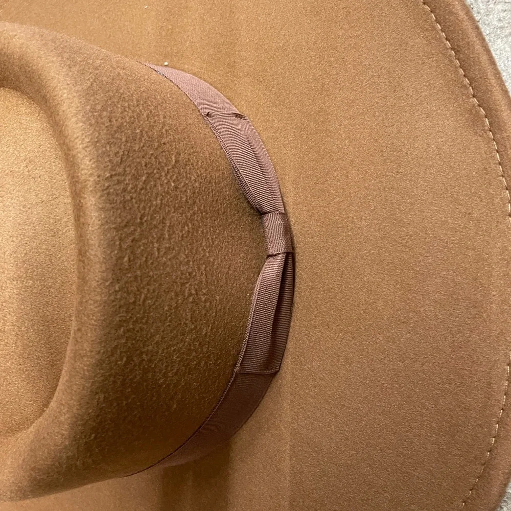 TAN bolero flat brim rancher boho hat - Picture 5 of 7